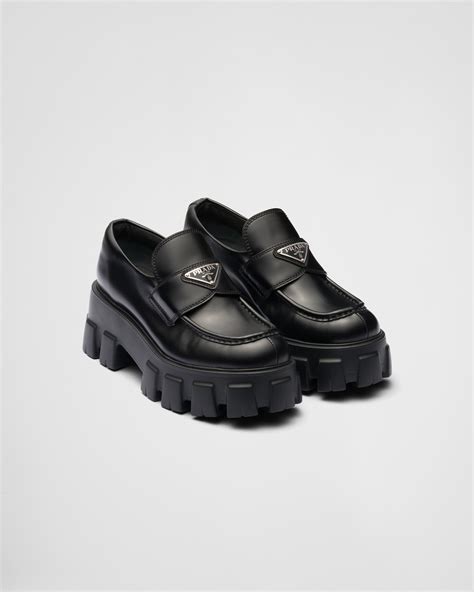 white prada platform loafers|platform loafers women prada.